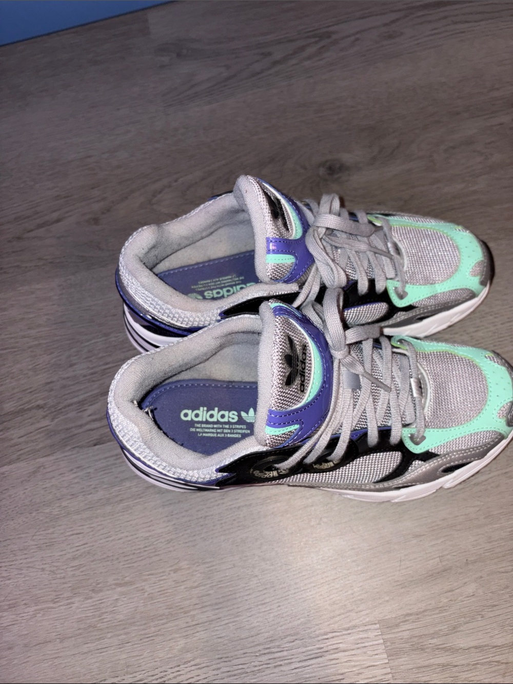 adidas women’s Gray, Mint & Purple Sneaker Trainers